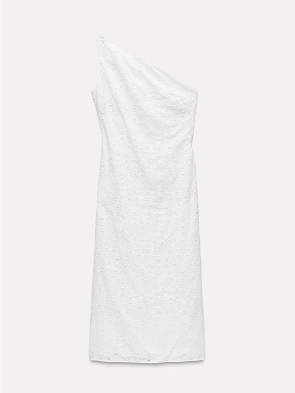 Zara asymmetrical one shoulder white dress